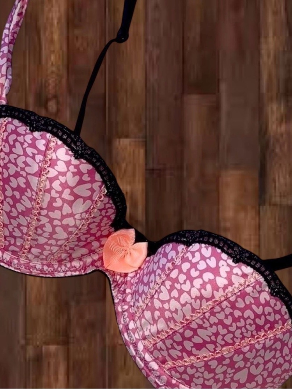 victoria’s secret rare y2k vintage seashell heart cheetah leopard bra